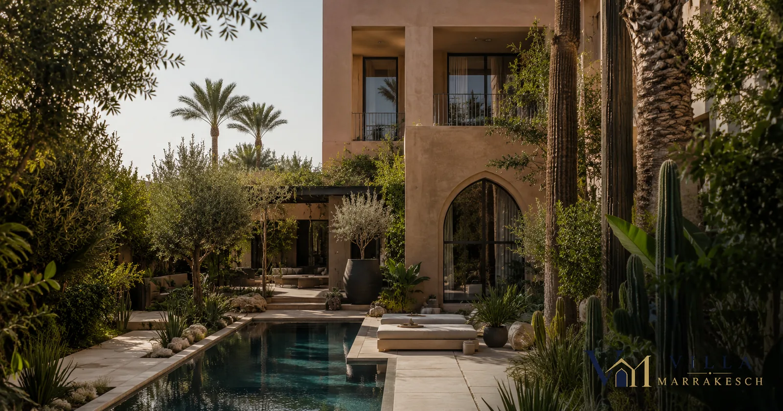 Elegante urbane Villa in einer grünen zentralen Premiumlage von Marrakesch.